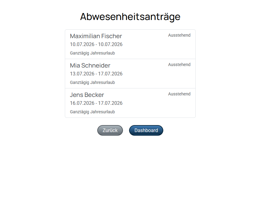 Offene Urlaubsanträge von Mitarbeitern, die auf eine Entscheidung warten